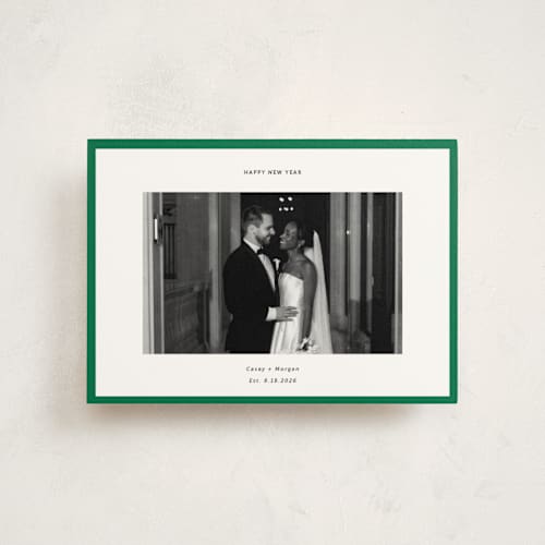 This is a pine christmas postcards with standard by Wendy Chung called classic border printing on signature in postcard