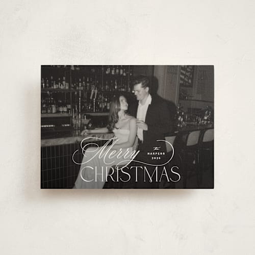 This is a snow christmas postcards with standard by Design Lotus called holiday in type printing on signature in postcard