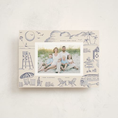 This is a wintermint christmas postcards with standard by Teju Reval called beach holiday printing on signature in postcard