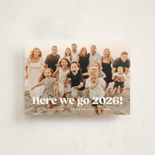 This is a snow christmas postcards with standard by Kristie Kern called here we go! printing on signature in postcard