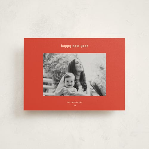 This is a persimmon christmas postcards with standard by Carrie Moradi called hued mat printing on signature in postcard