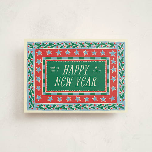 This is a pine christmas postcards with standard by Pati Cascino called hollis printing on signature in postcard