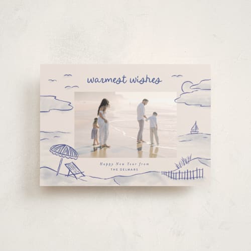 This is a ocean christmas postcards with standard by Pink House Press called tis the sea sun printing on signature in postcard