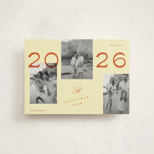 This is a buttercream christmas postcards with standard by Rachel Cassel called a bold year printing on signature in postcard