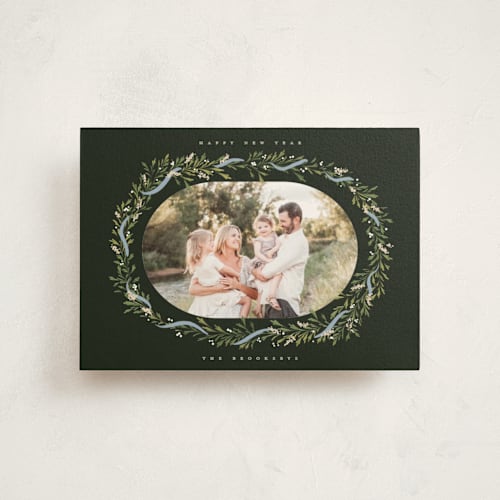 This is a juniper berry christmas postcards with standard by Erin L. Wilson called juniper garland printing on signature in postcard