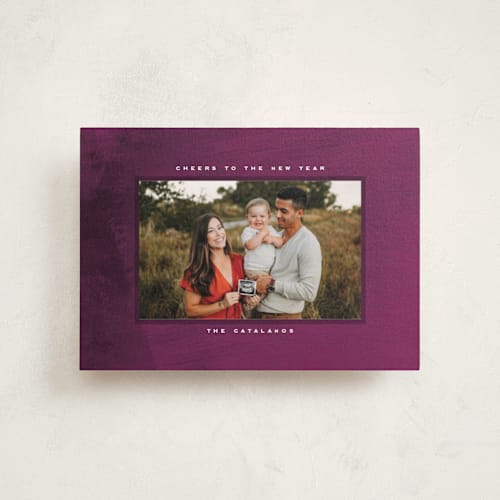 This is a myrtle christmas postcards with standard by Kamala Nahas called brushed texture printing on signature in postcard