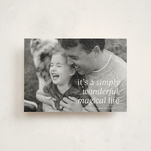 This is a snow christmas postcards with standard by Blustery August called magical life printing on signature in postcard