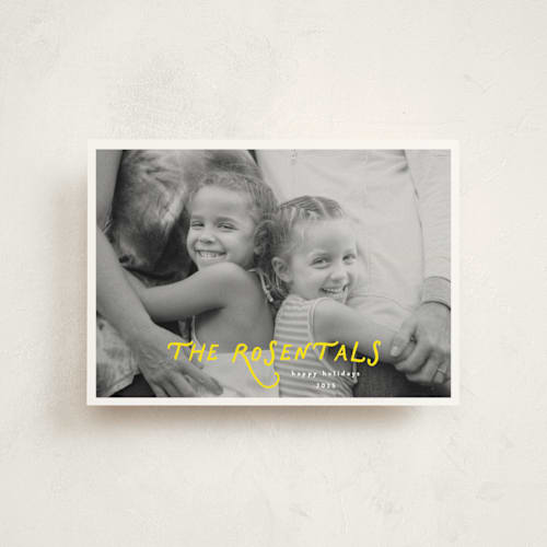 This is a stargazer christmas postcards with standard by Tamara Hilje called the family printing on signature in postcard