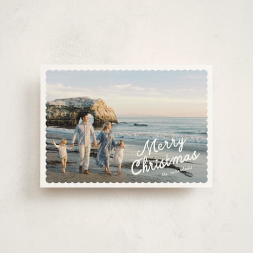 This is a snow christmas postcards with standard by Pixel and Hank called dispatch printing on signature in postcard
