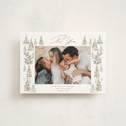 This is a snowflake christmas postcards with standard by Petra Kern called pick your tree printing on signature in postcard