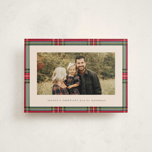 This is a classic christmas postcards with standard by Olivia Kanaley Inman called highland holiday printing on signature in postcard