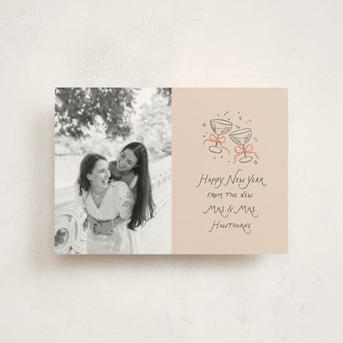 This is a candied grapefruit christmas postcards with standard by Randi Cirelli called newlywed toast printing on signature in postcard