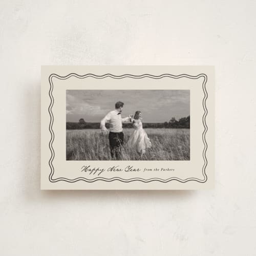 This is a eggnog christmas postcards with standard by Brianne Larsen called wavy vintage printing on signature in postcard