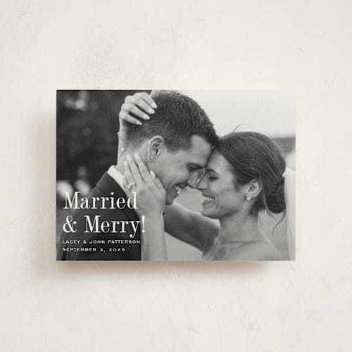 This is a snow christmas postcards with standard by Megan Davis called eternally merry printing on signature in postcard