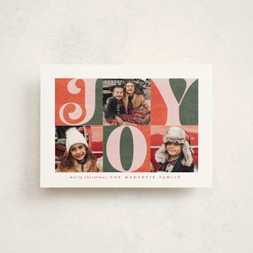This is a gumdrop christmas postcards with standard by Brooke Chandler called tripled joy printing on signature in postcard