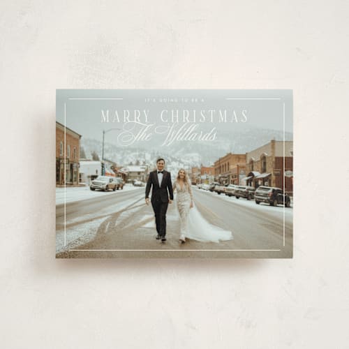 This is a snowmelt christmas postcards with standard by Keen Peachy called marry christmas printing on signature in postcard