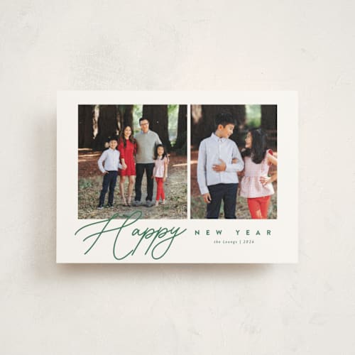 This is a evergreen christmas postcards with standard by Melanie Kosuge called elegant_1 printing on signature in postcard