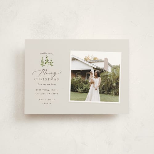 This is a slate christmas postcards with standard by Everett Paper Goods called little pines printing on signature in postcard