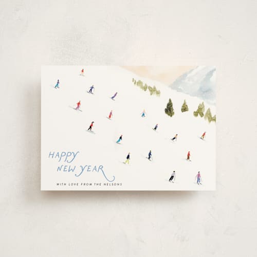This is a snow christmas postcards with standard by Lindsay Megahed called tis the skison printing on signature in postcard