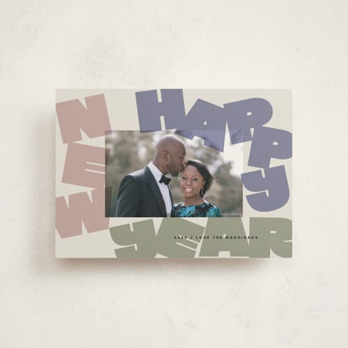 This is a lavender christmas postcards with standard by Lori Wemple called fun new year printing on signature in postcard