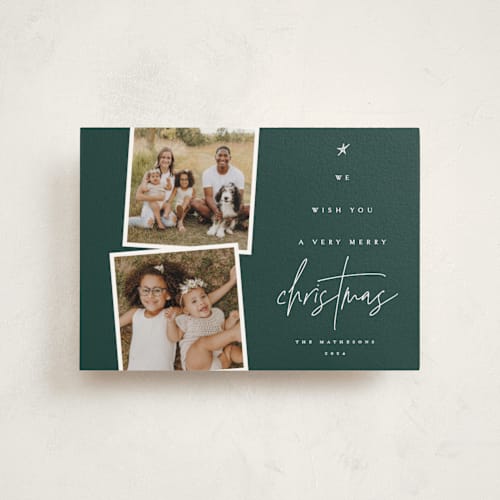 This is a forest christmas postcards with standard by Kelly Schmidt called very merry printing on signature in postcard