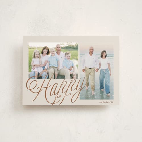 This is a snickerdoodle christmas postcards with standard by Brianne Larsen called scripted merry printing on signature in postcard