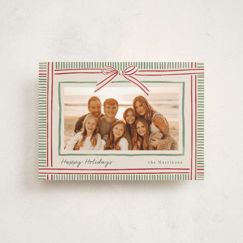 This is a moss christmas postcards with standard by Chris Griffith called holiday wrap printing on signature in postcard