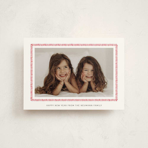 This is a candy cane christmas postcards with standard by Sara Hicks Malone called biscuit printing on signature in postcard