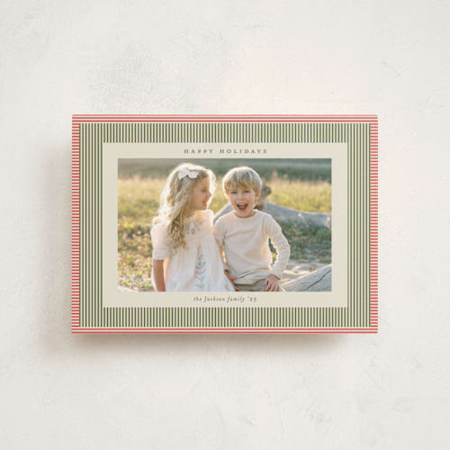 This is a festive christmas postcards with standard by Carolyn Nicks called chickadee printing on signature in postcard