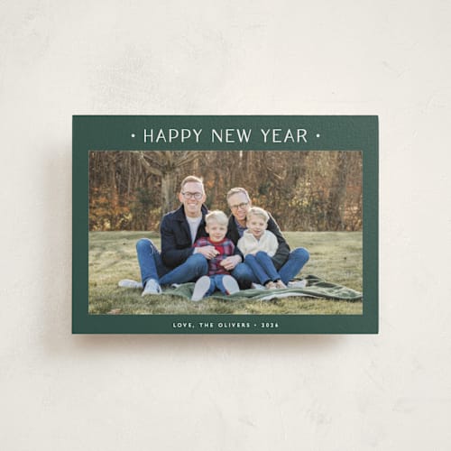 This is a pine christmas postcards with standard by Carolyn MacLaren called dotted printing on signature in postcard