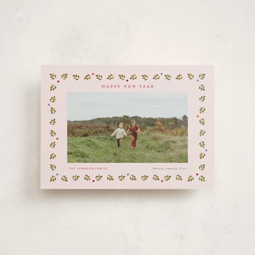 This is a sugar plum christmas postcards with standard by Poised Avenue called framed by holly printing on signature in postcard
