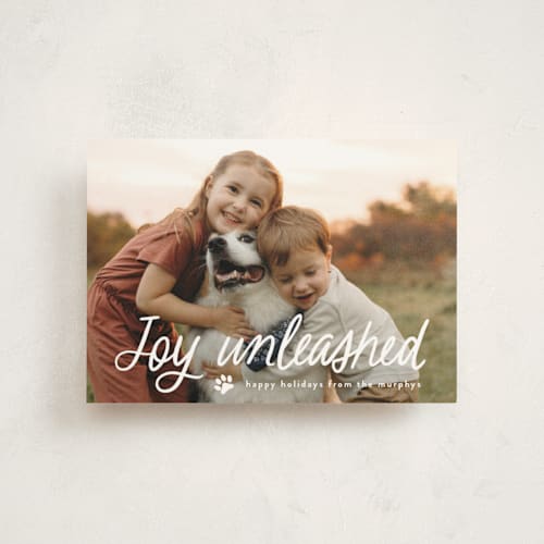 This is a snow christmas postcards with standard by Annie Holmquist called unleashed printing on signature in postcard
