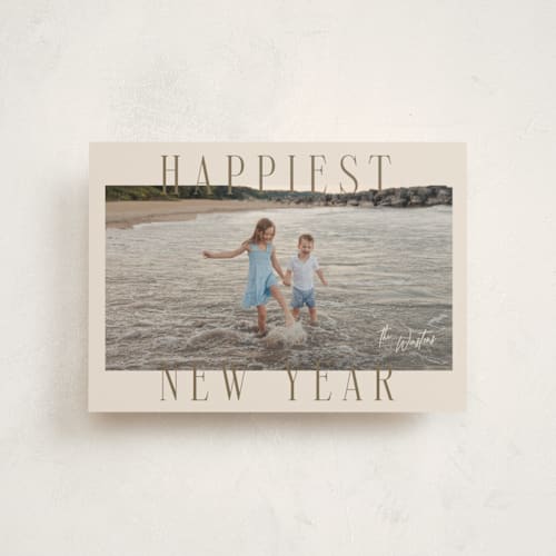 This is a champagne christmas postcards with standard by Ekko Studio called headlines printing on signature in postcard