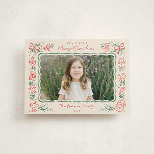 This is a peppermint christmas postcards with standard by Paper Sun Studio called christmas wish printing on signature in postcard