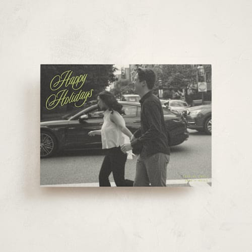 This is a mistletoe glow christmas postcards with standard by JoAnn Jinks called neon vintage printing on signature in postcard