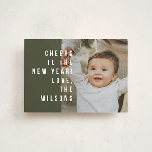 This is a pine christmas postcards with standard by Jula Paper Co. called bold & merry printing on signature in postcard