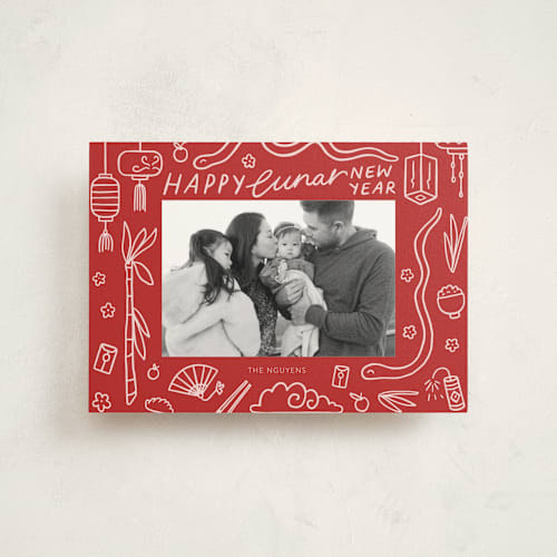 This is a jade chinese new year cards by Abbigail Lim called lunar doodles printing on signature in postcard