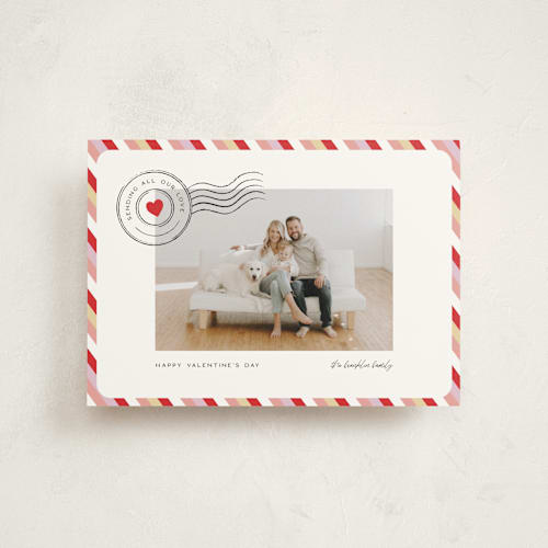 This is a sugar rose valentine postcards with standard by Pixel and Hank called sending valentine love printing on signature in postcard