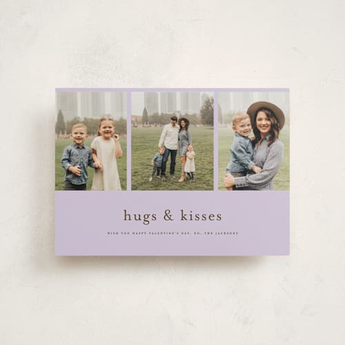 This is a lavender valentine postcards with standard by Deynaaz Daraei called cinque terre printing on signature in postcard