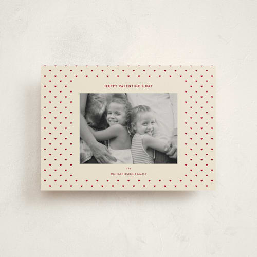 This is a cherry valentine postcards with standard by Ashlee Townsend called swiss hearts printing on signature in postcard