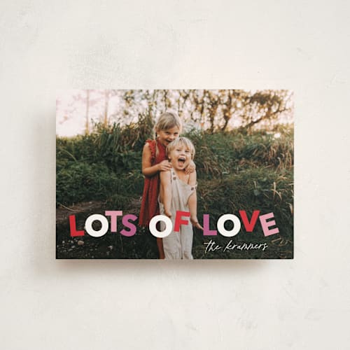 This is a fruit punch valentine postcards with standard by Angela Garrick called lots of love printing on signature in postcard