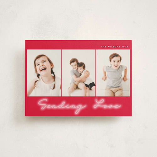 This is a candy valentine postcards with standard by Lindsay Megahed called glow bright printing on signature in postcard