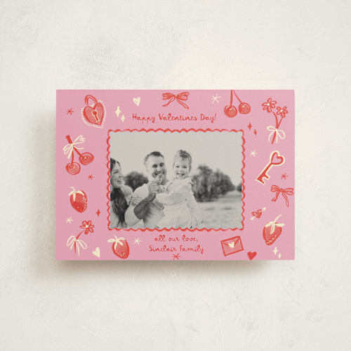 This is a bubblegum valentine postcards with standard by Pati Cascino called doodles printing on signature in postcard