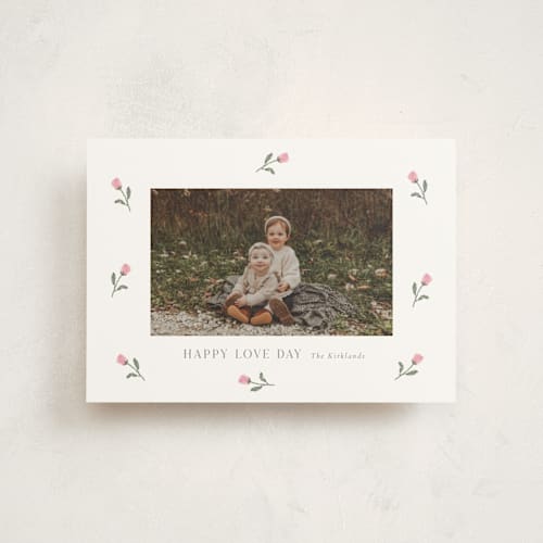 This is a rose valentine postcards with standard by Angela Garrick called rosie printing on signature in postcard