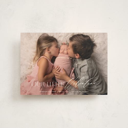 This is a marshmallow valentine postcards with standard by Sarah Cohn called the little valentine printing on signature in postcard