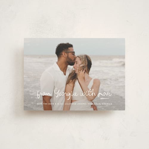 This is a snow valentine postcards with standard by Lauren Chism called wherever you are printing on signature in postcard