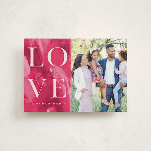 This is a merlot valentine postcards with standard by Zhay Smith called love you so much printing on signature in postcard