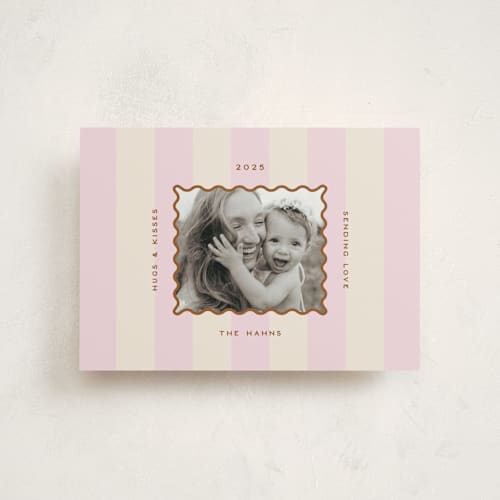 This is a blush valentine postcards with standard by Ellen Schlegelmilch called wavy frame printing on signature in postcard