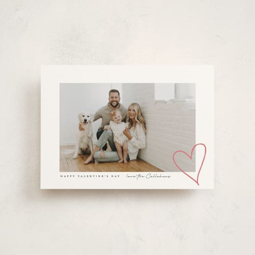 This is a opal valentine postcards with standard by Emily Betts called corner heart printing on signature in postcard