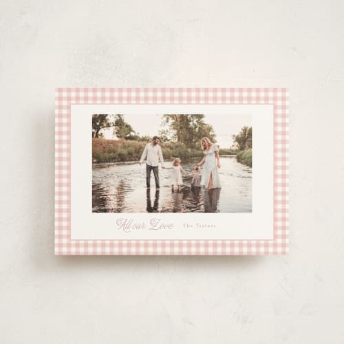 This is a cupcake valentine postcards with standard by Emily Betts called sweet gingham printing on signature in postcard